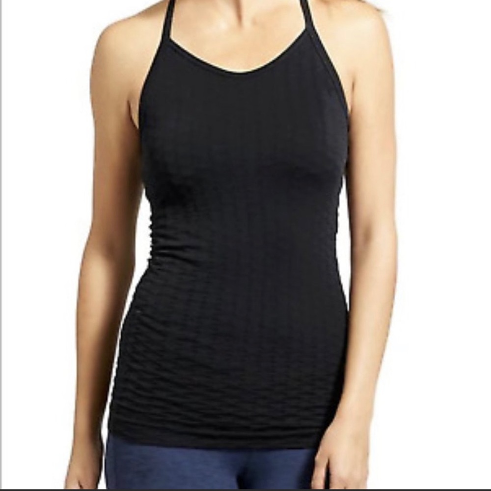 New NWT Athleta Black Textured Sweat Life Tank Size Small